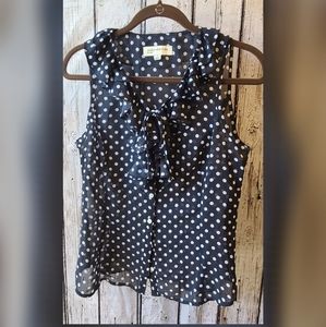 Jones New York Sport blouse small navy and white